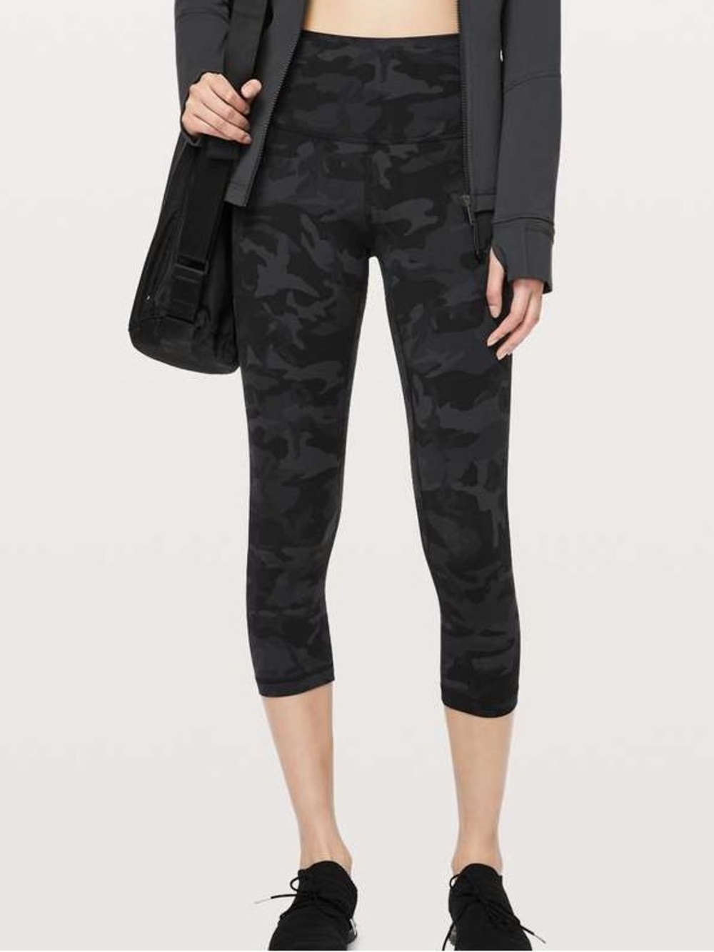 lululemon athletica Grey Camouflage Align Cropped Leggings